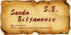 Savko Biljanović vizit kartica